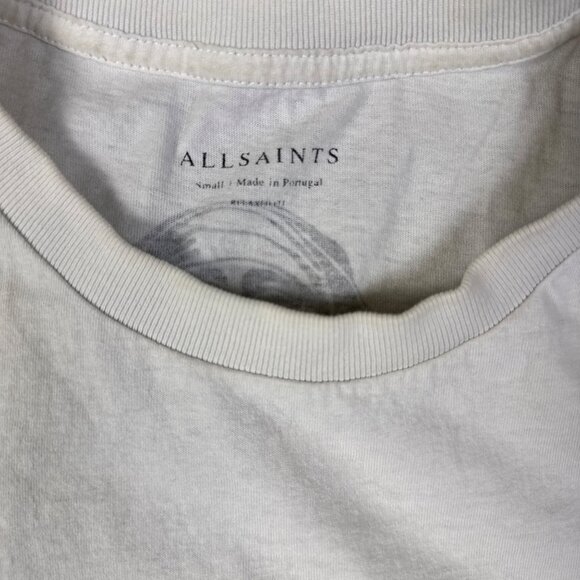 Allsaints T Shirt Mens Small White Graphic Short Sleeve Religious Nun Distressed - Picture 8 of 12